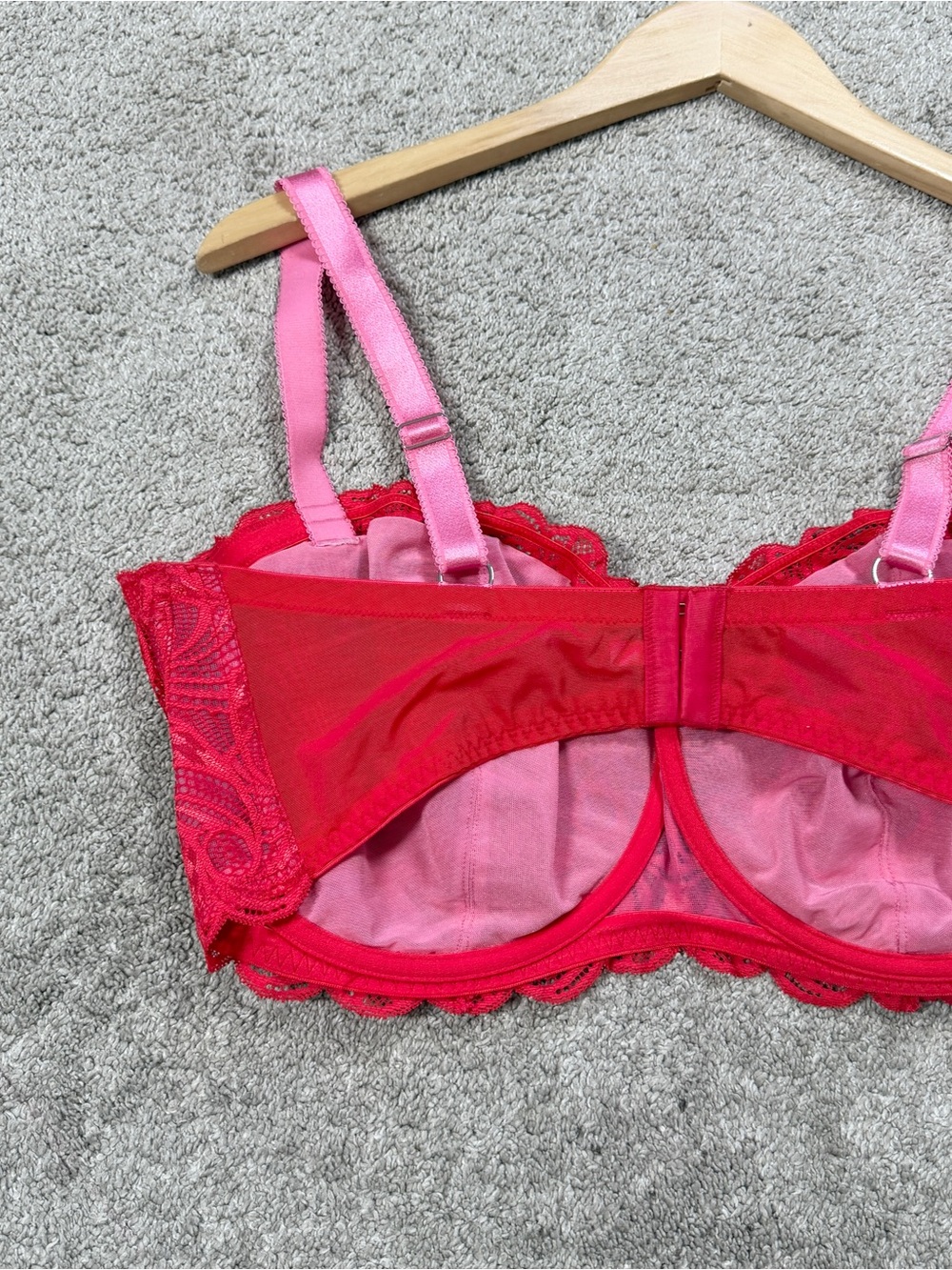 Adore Me Women’s Lace Bra Underwire Romantic Sexy in Red 40I - Picture 5 of 13